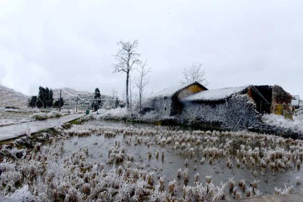 广东省周围的雪景，冬日里的别样风情